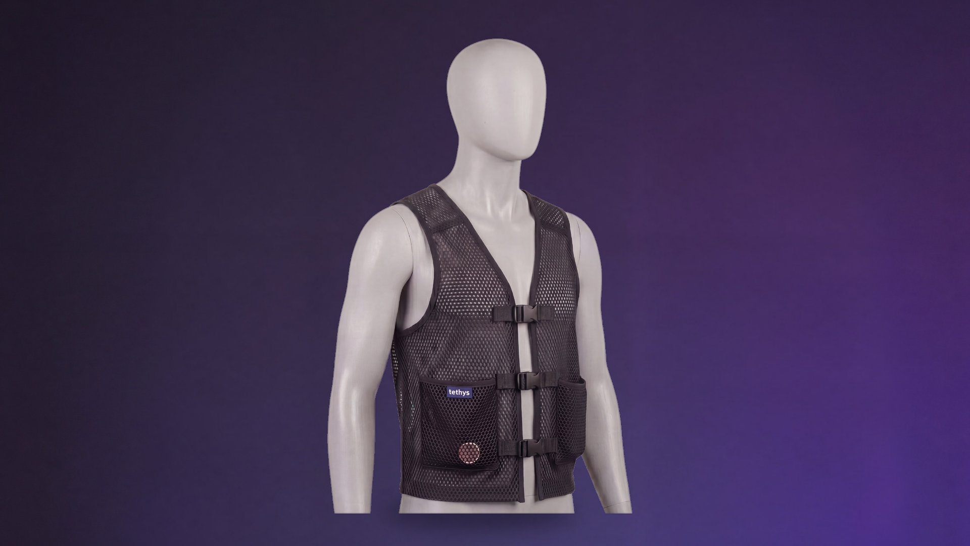 Gilet rafraîchissant dorsal Tramontana porté sur mannequin